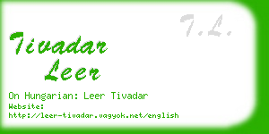 tivadar leer business card